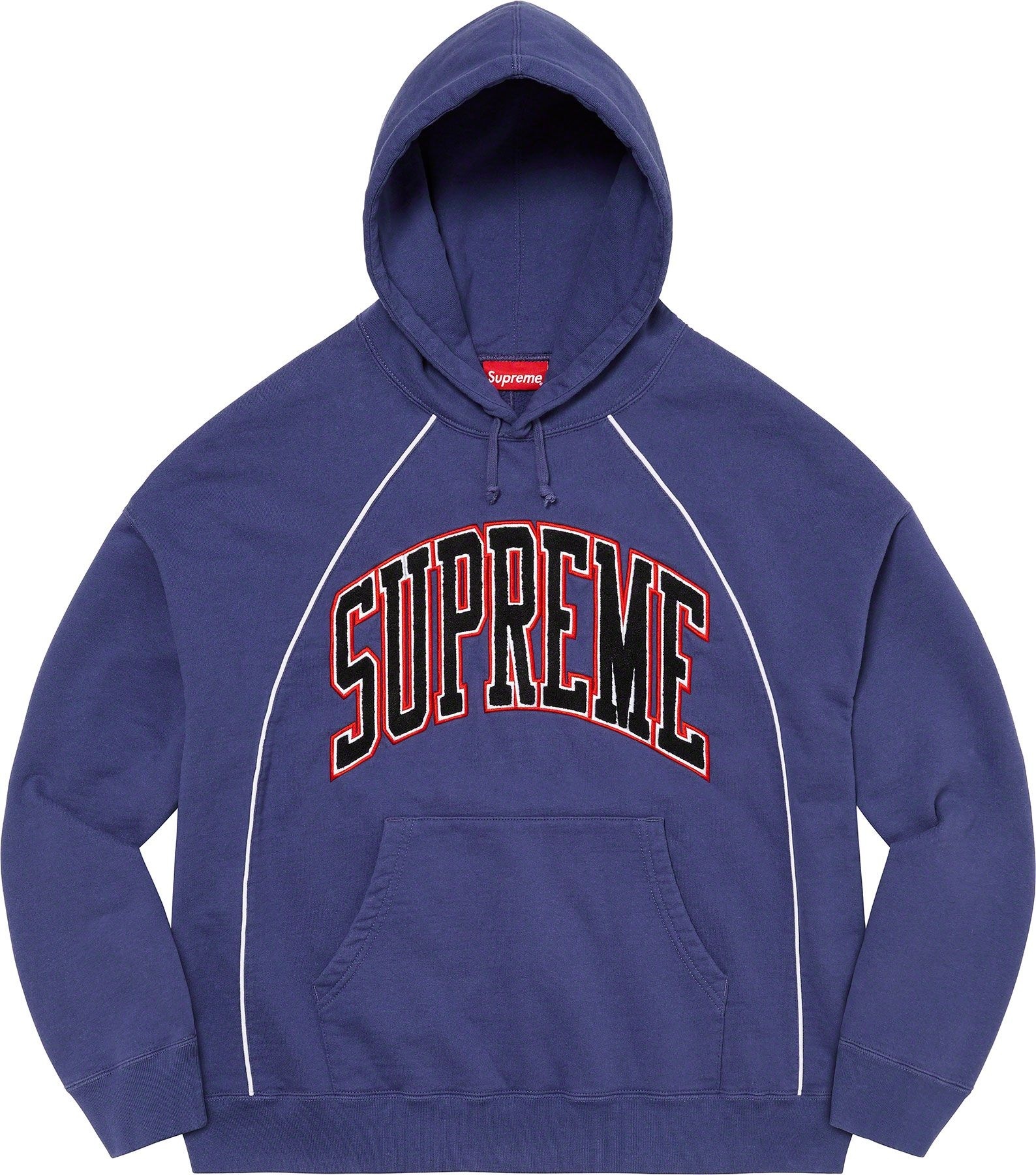 Boxy Piping Arc Hooded Sweatshirt view 10